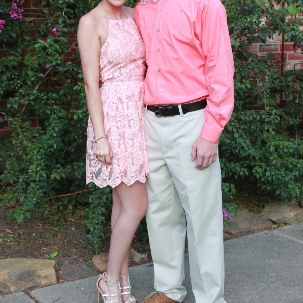Peach lace dress
